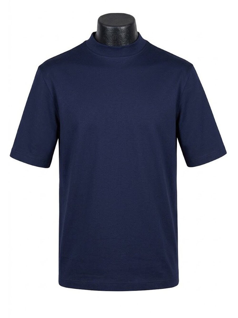 Pal Zileri Gruppo Forall Navy Blue Mock Neck Short Sleeve Shirt Mens XL Italy